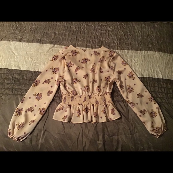 Gypsies & Moondust Pink Floral Satin Blouse Medium - Picture 3 of 3